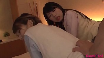 やくざ風の強面のおっさんが剛毛おまんこのJK二人とハーレム3Pでチンポ挿入しまくる！